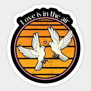 Romantic Lovebirds Love is in the Air Valentine's Day Sticker